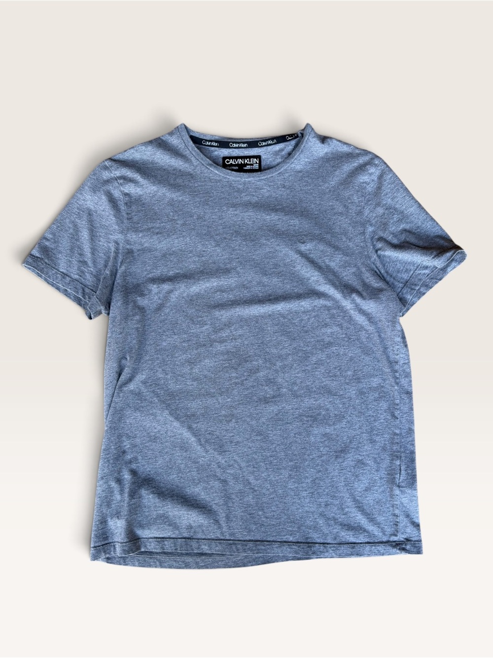 Calvin Klein Men's Heathered Light Blue Short Sleeve Tee